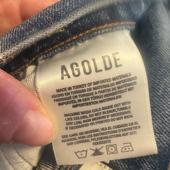 AGOLDE RILEY HIGH RISE STRAIGHT CROP Classic Blue Women's Jeans sz 25 denim - Picture 11 of 11